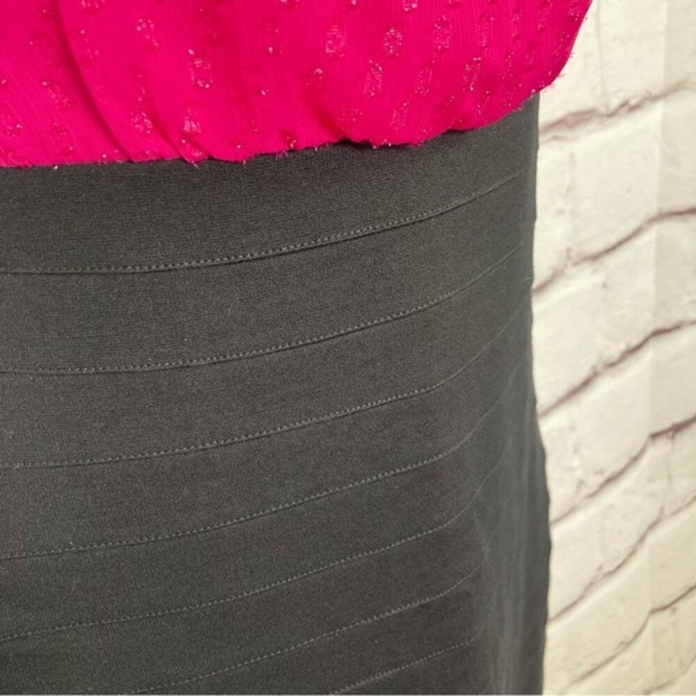 Express Magenta Black Cocktail Dress Size M Sleeveless Bodycon Party Dress EUC - Picture 6 of 11